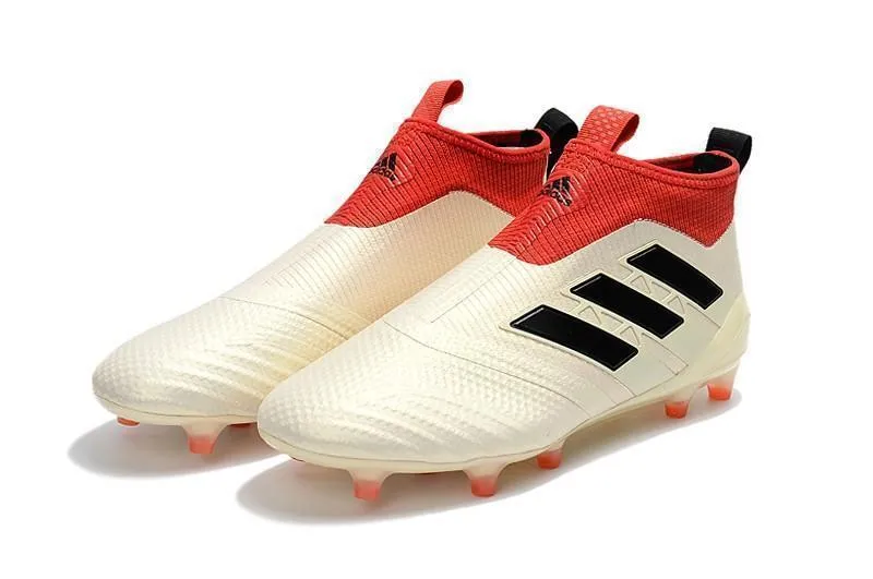 Adidas Ace 17  Purecontrol FG Champagne Soccer Cleats White Red Black