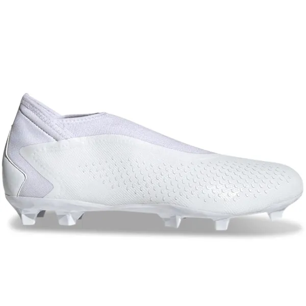 adidas Predator Accuracy.3 Laceless Firm Ground Soccer Cleats (Core White)