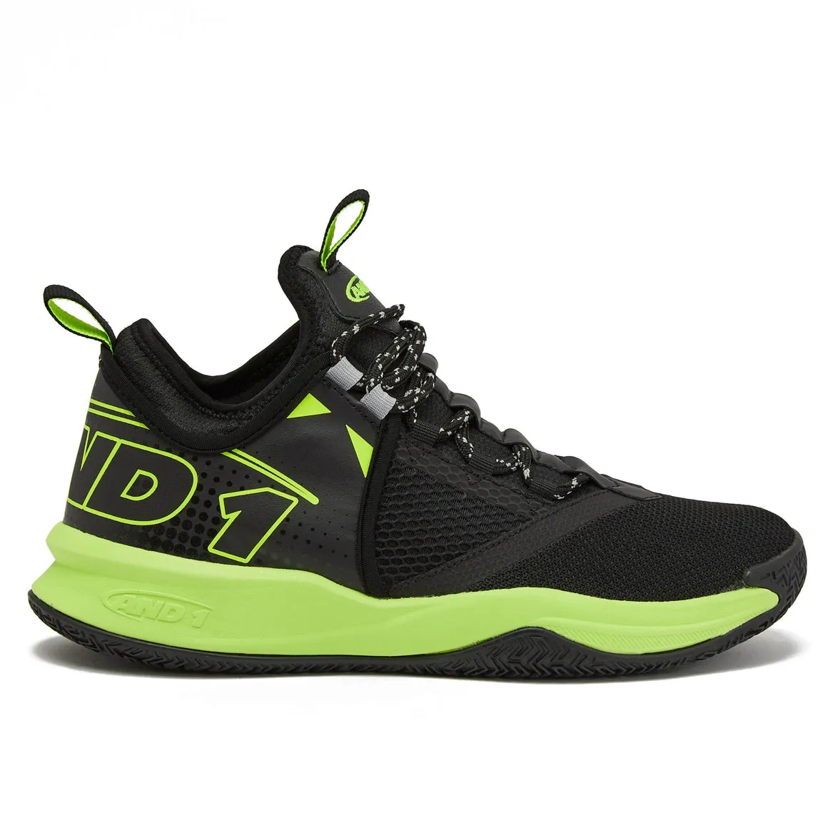 AND 1 CHARGE JUNIOR BLACK/YELLOW BASKETBALL SHOES