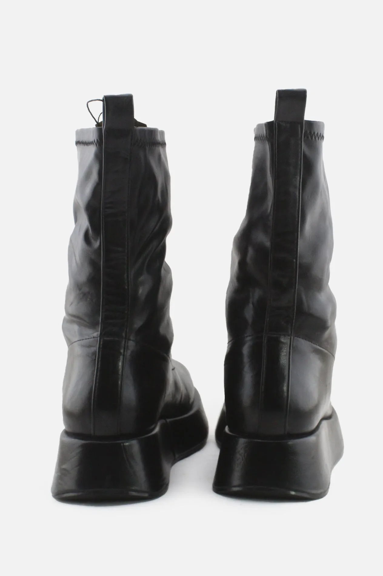 Bershka Zipper Wedges Boots | 100% Synthetic Leather