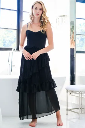 Black Tiered Ruffle Dress