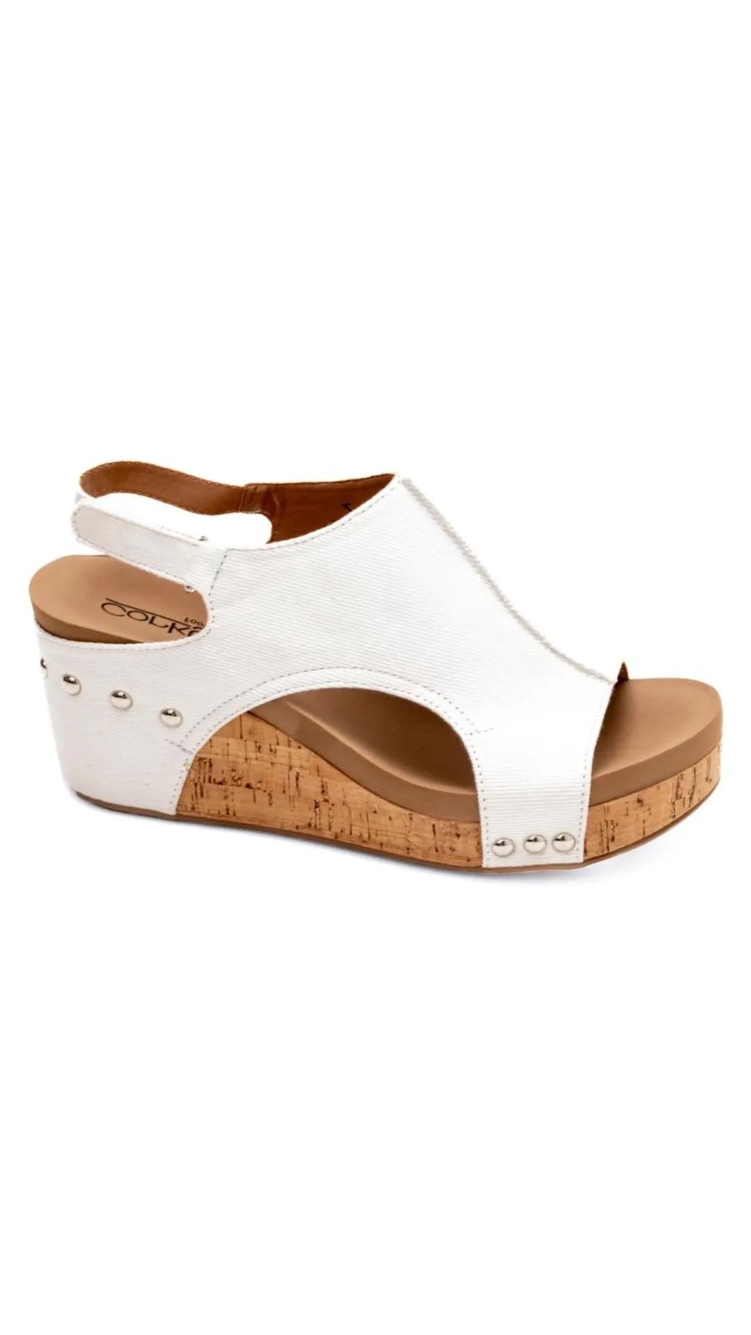 Canvas Carley Wedges by Corky's - White