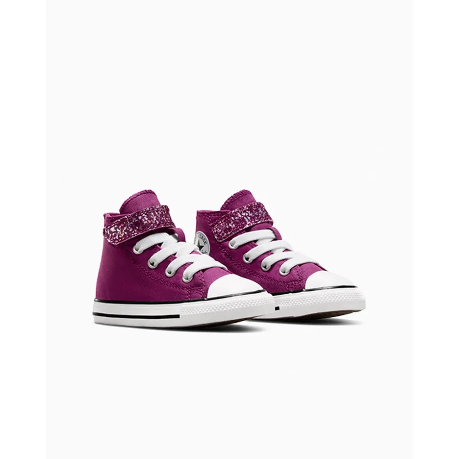 CONVERSE KIDS CHUCK TAYLOR ALL STAR 1V GLITTER VIOLET SHOES