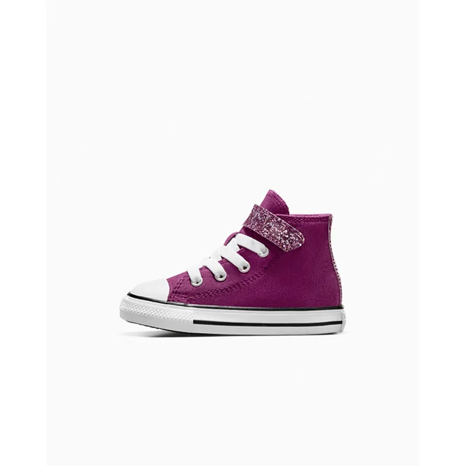 CONVERSE KIDS CHUCK TAYLOR ALL STAR 1V GLITTER VIOLET SHOES