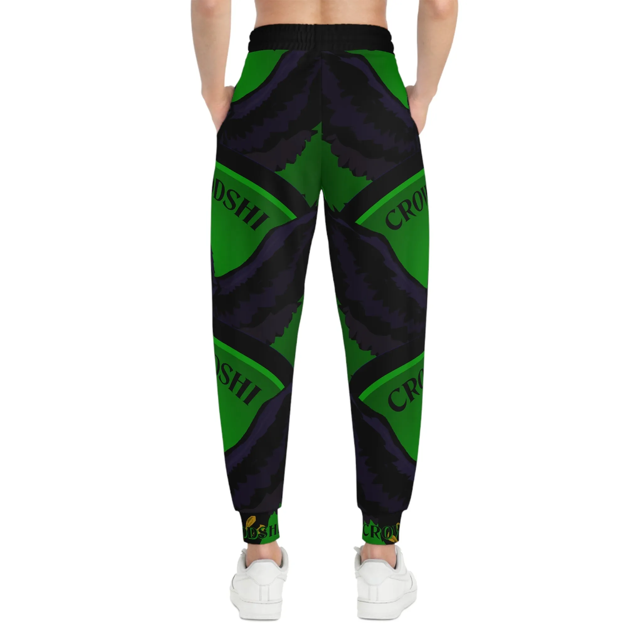 Crowgodshi 3rd GEN Athletic Joggers, GREEN LOGO