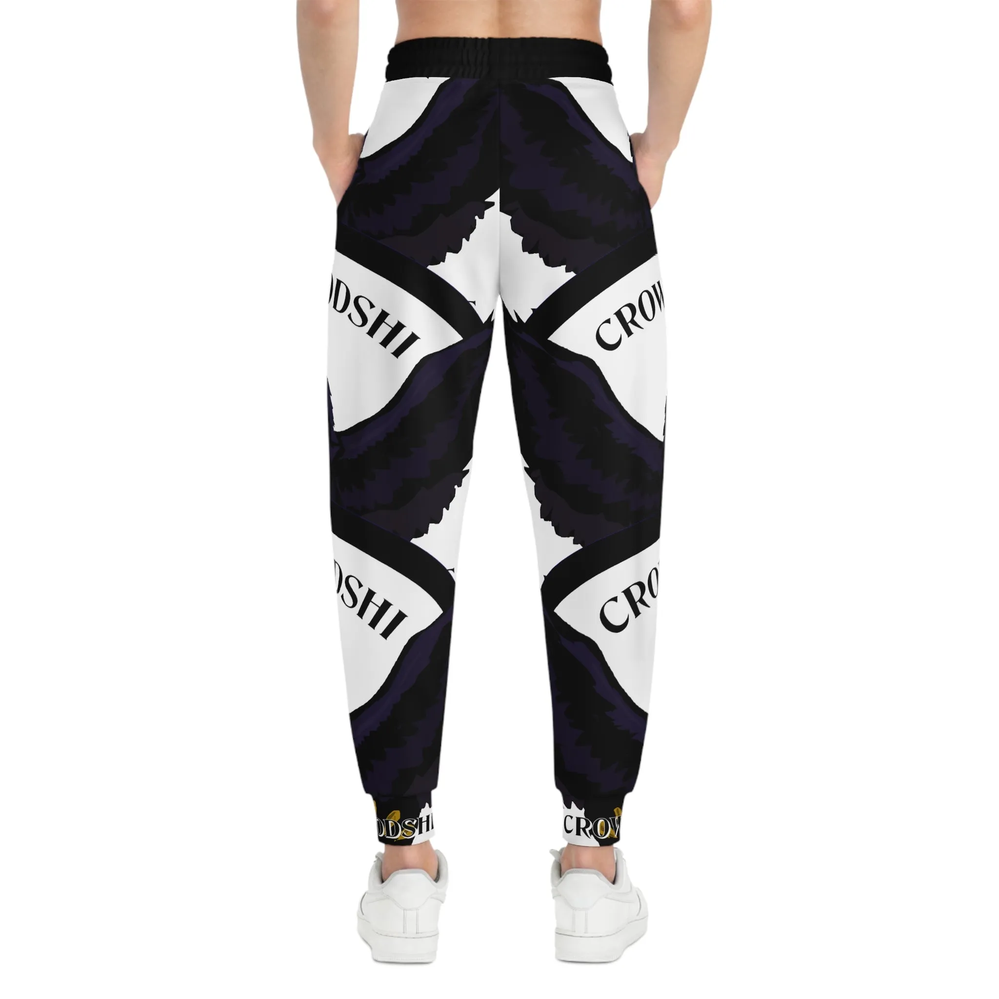 Crowgodshi 3rd GEN Athletic Joggers, WHITE LOGO