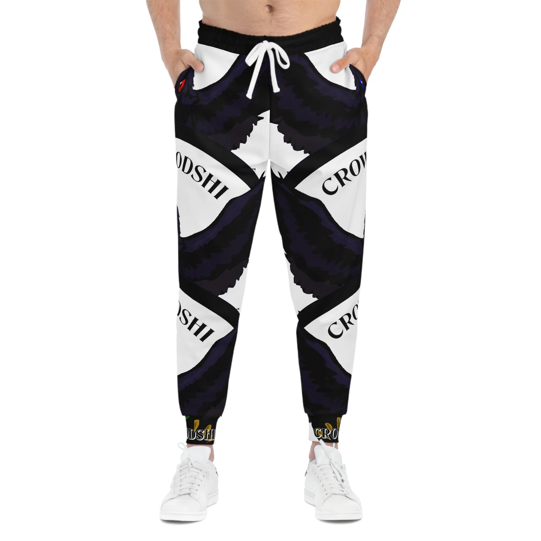 Crowgodshi 3rd GEN Athletic Joggers, WHITE LOGO