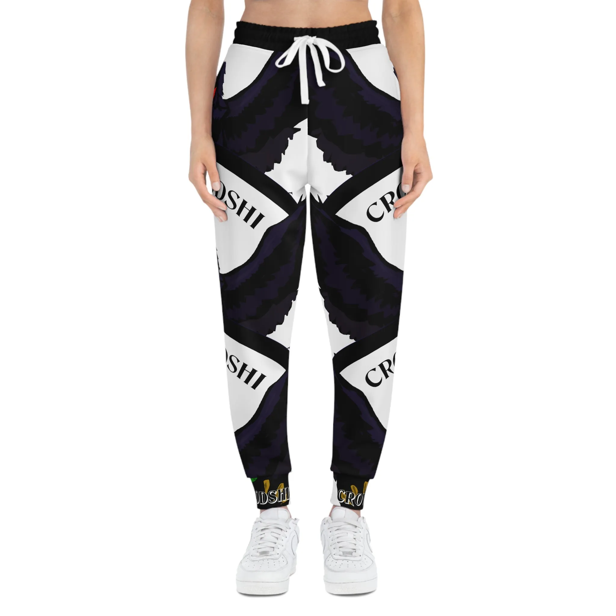 Crowgodshi 3rd GEN Athletic Joggers, WHITE LOGO