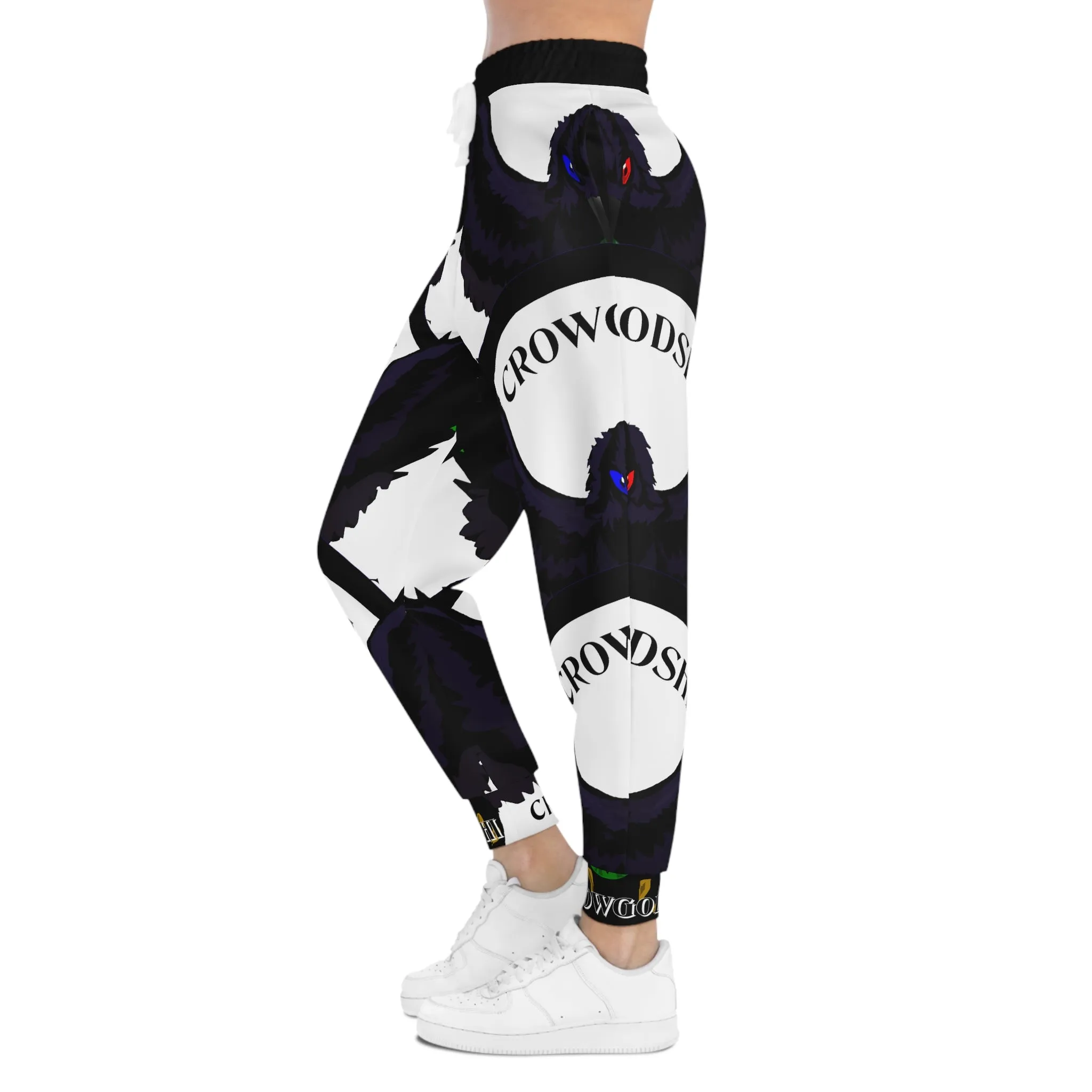 Crowgodshi 3rd GEN Athletic Joggers, WHITE LOGO