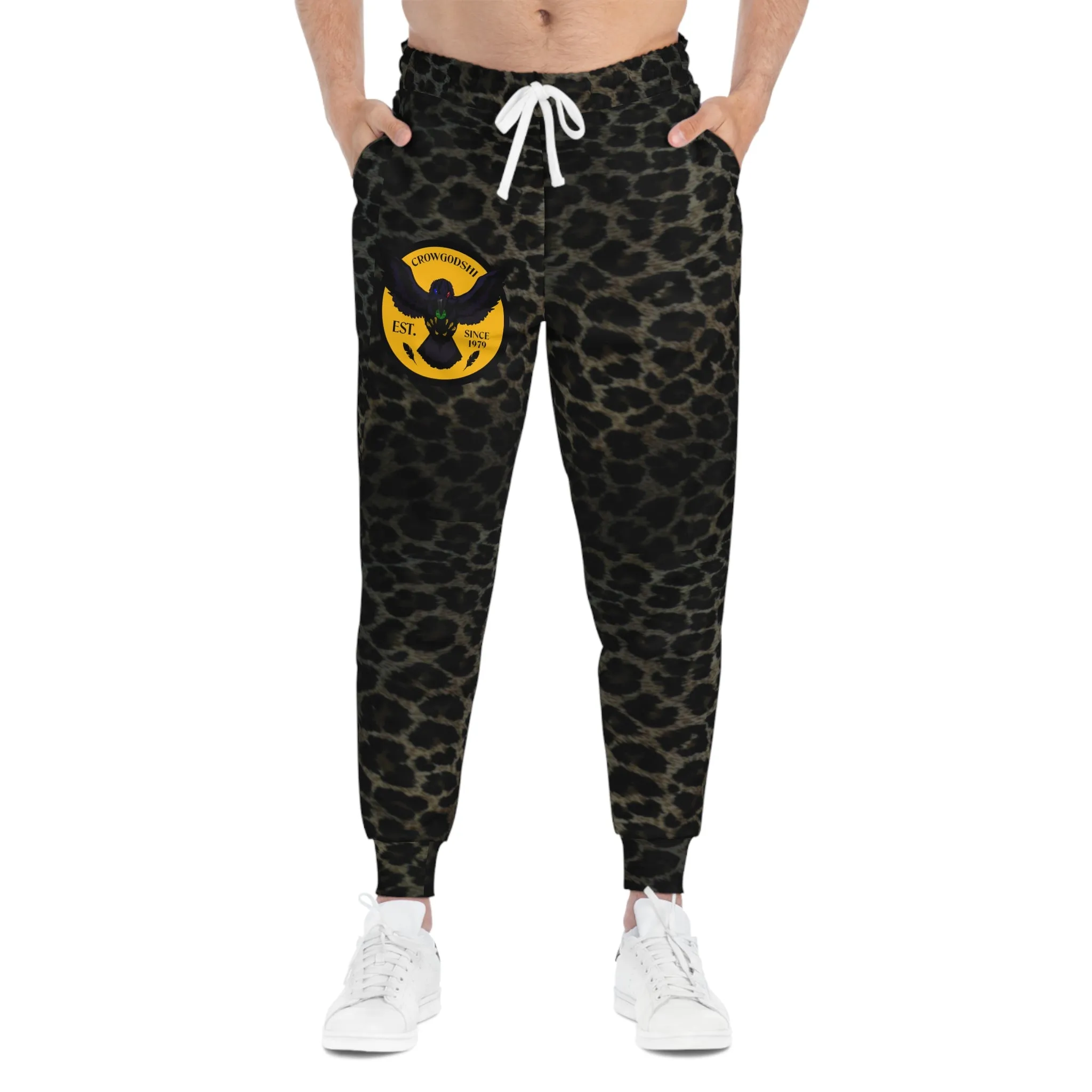 Crowgodshi Jaguar Print Athletic Joggers