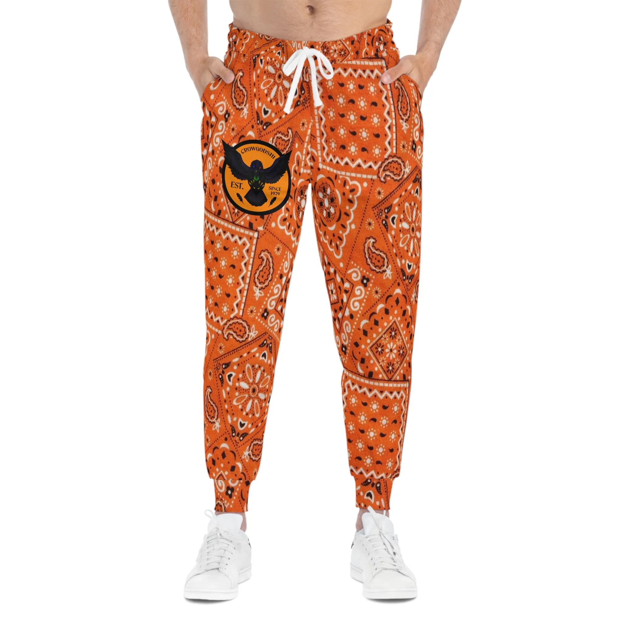 Crowgodshi Orange Colors Athletic Joggers