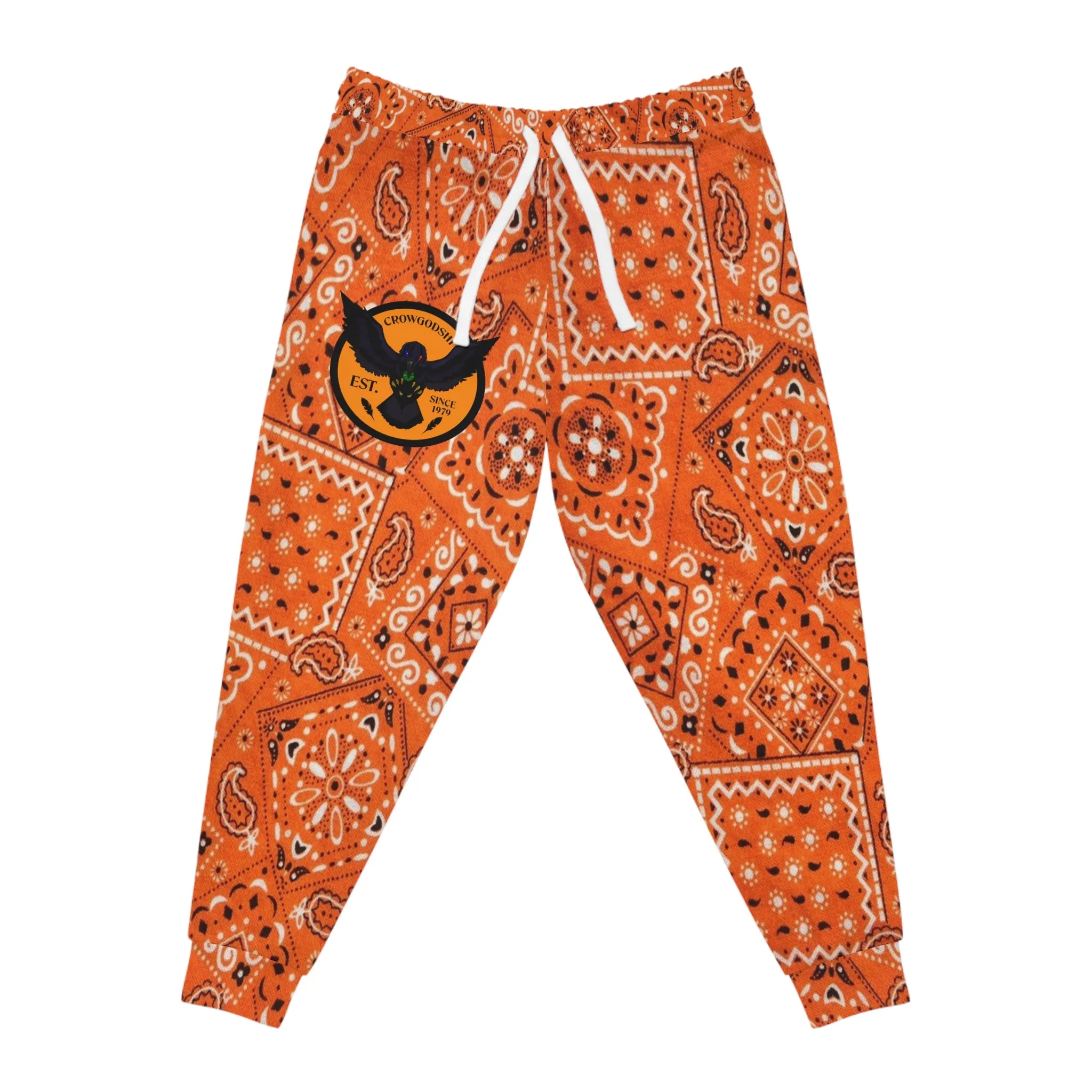 Crowgodshi Orange Colors Athletic Joggers