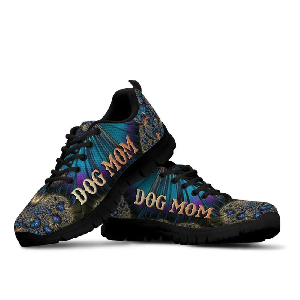 Dog Sneaker, Dog Mom Fractal Art Sneakers, Dog Shoes