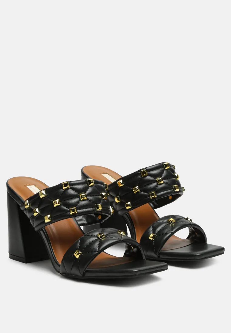 Fischer Stud Embellished Block Heel Sandals