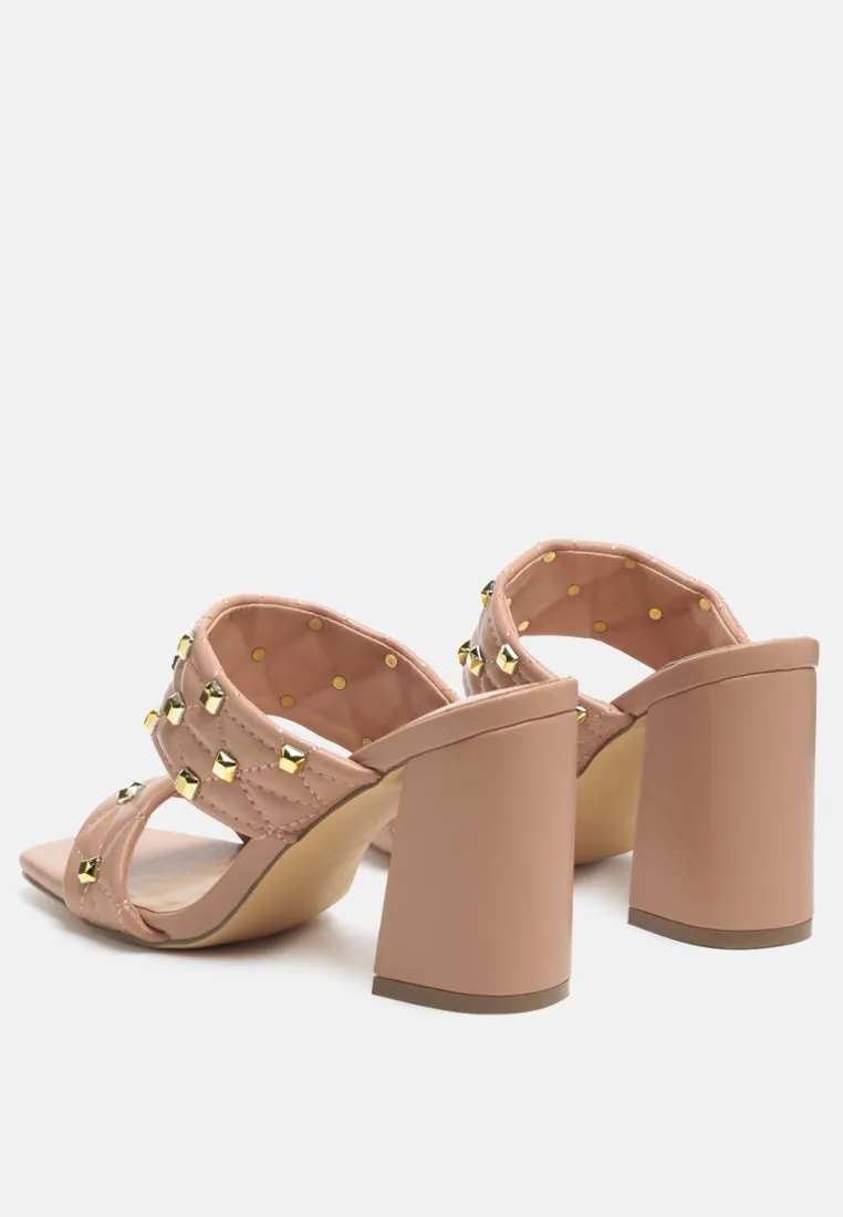 Fischer Stud Embellished Block Heel Sandals