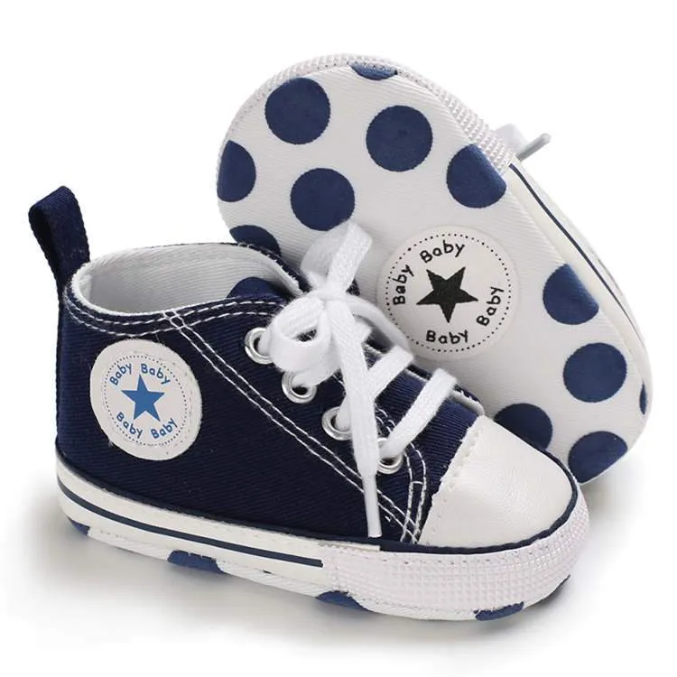 Free  Shipping Unisex Baby Canvas Soft Anti-Slip Sole Casual Shoes