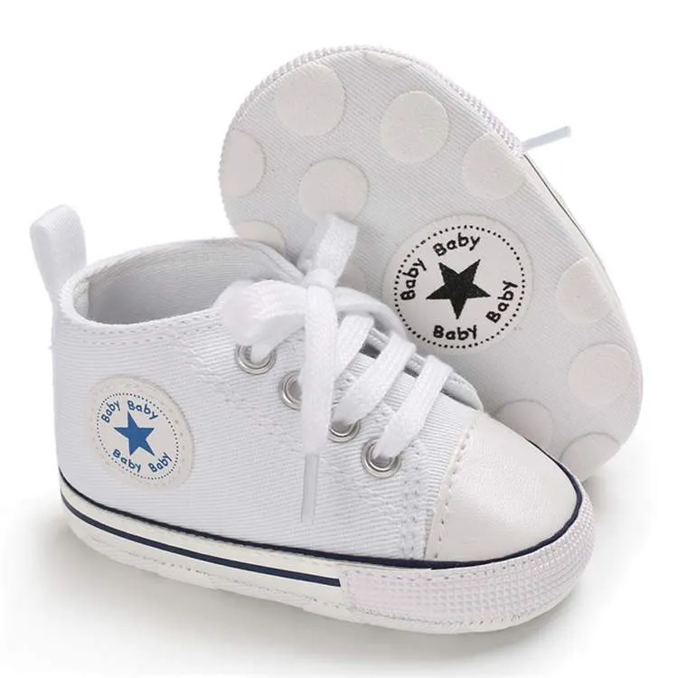 Free  Shipping Unisex Baby Canvas Soft Anti-Slip Sole Casual Shoes