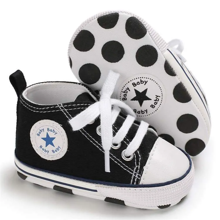 Free  Shipping Unisex Baby Canvas Soft Anti-Slip Sole Casual Shoes