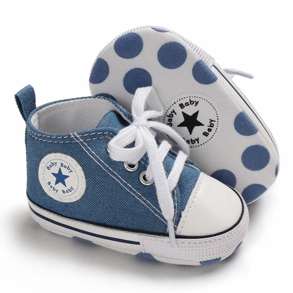 Free  Shipping Unisex Baby Canvas Soft Anti-Slip Sole Casual Shoes