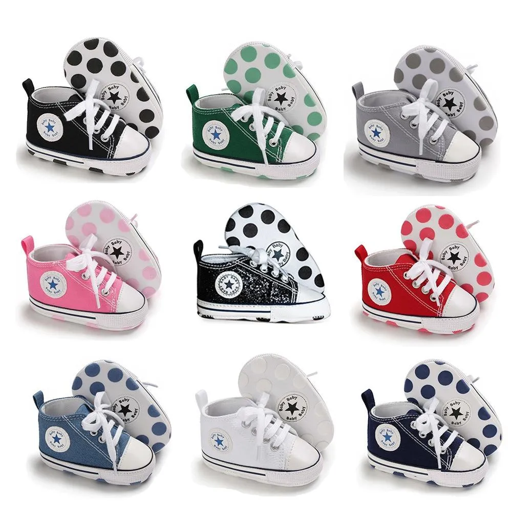 Free  Shipping Unisex Baby Canvas Soft Anti-Slip Sole Casual Shoes