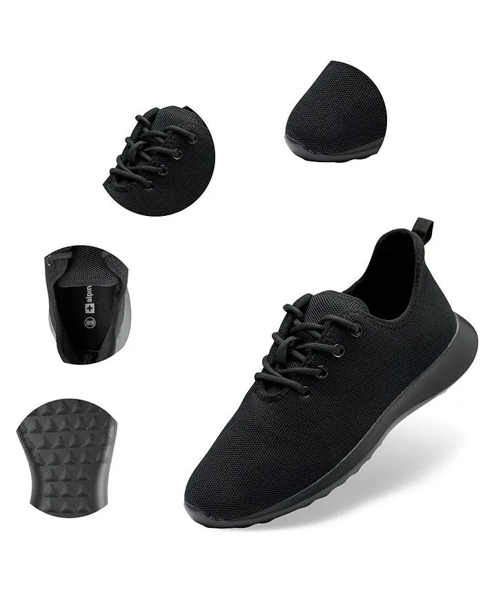 Men's knitted fashion sneakers lightweight sports walking tennis sneakers Alpine Swiss, black