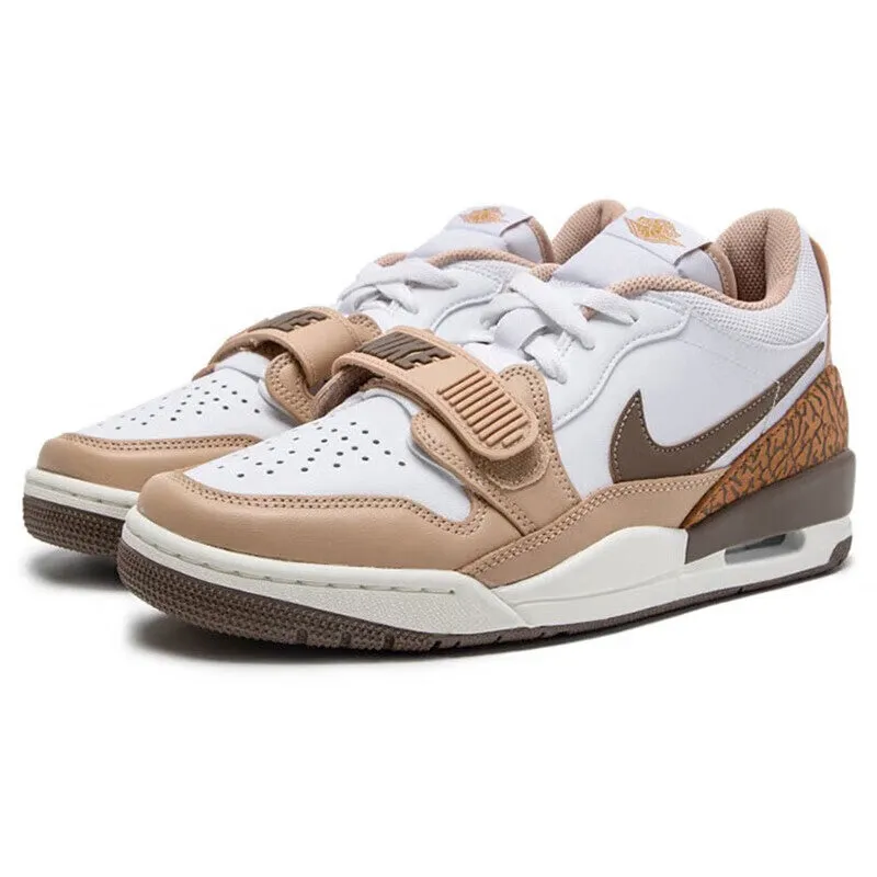 Men's Nike Jordan Legacy 312 basketball sneakers, white / brown