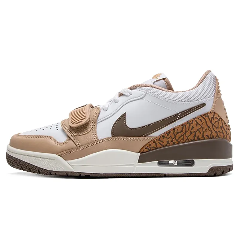 Men's Nike Jordan Legacy 312 basketball sneakers, white / brown