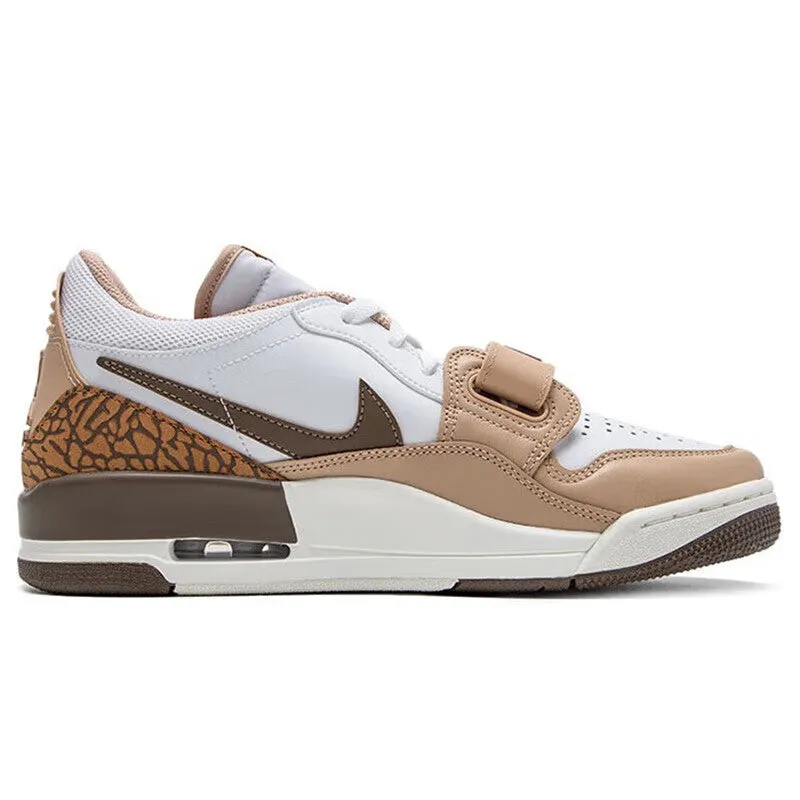 Men's Nike Jordan Legacy 312 basketball sneakers, white / brown