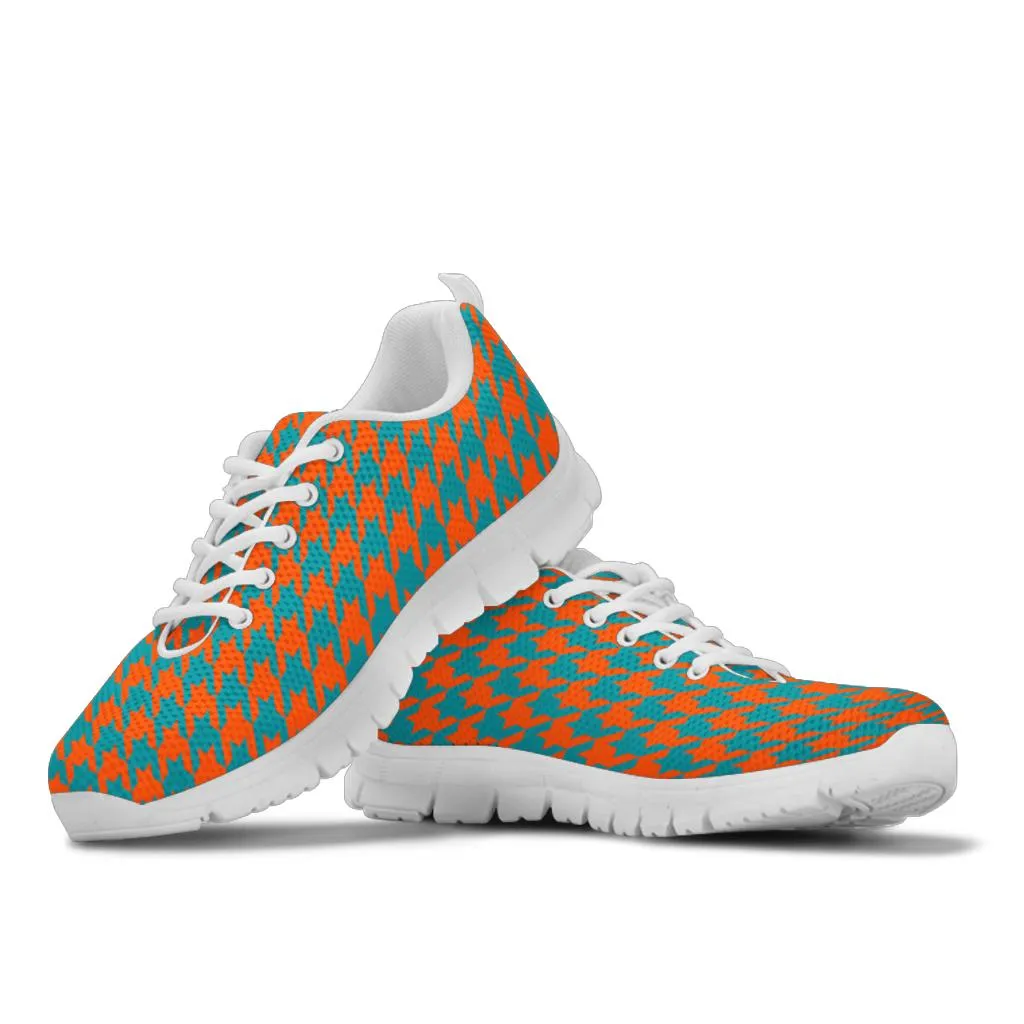 Mesh Sneakers_Aqua on Orange_M_ HT Pattern