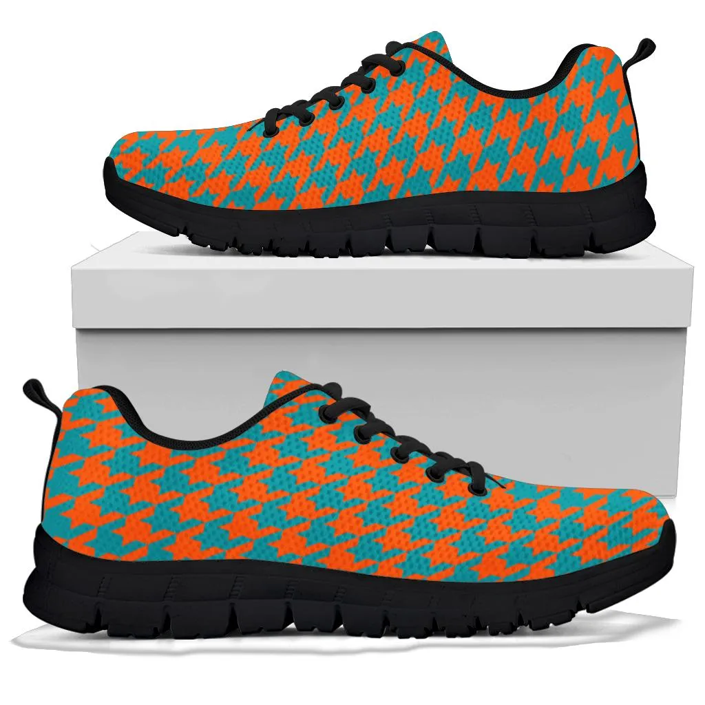 Mesh Sneakers_Aqua on Orange_M_ HT Pattern