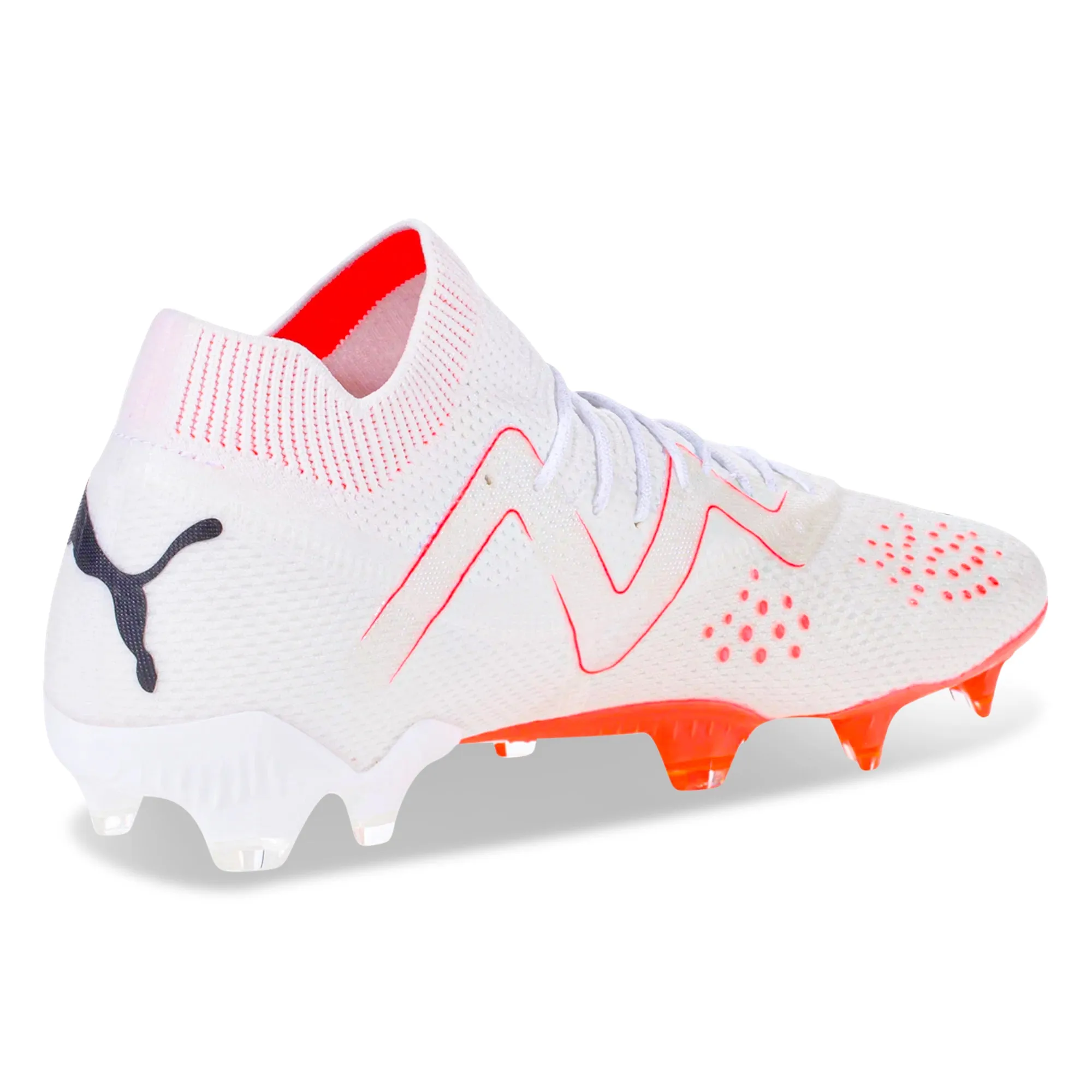 Puma Future Ultimate Soccer Cleats FG/AG Soccer Cleats (Puma White/Fire-Orchid)