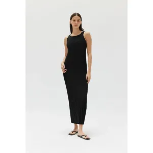 Samantha Knit Silk Blend Midi Dress | Black