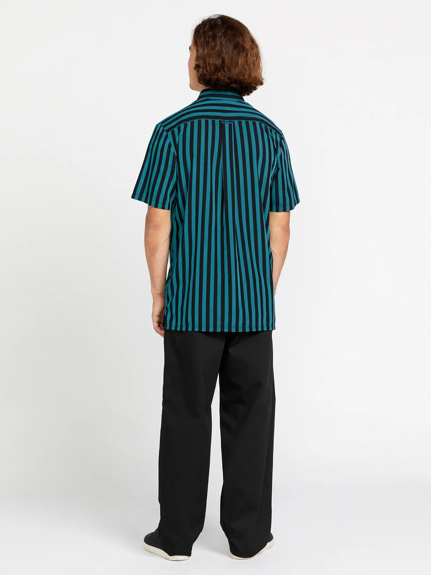 Schroff X Volcom Stripe Short Sleeve Shirt - Dusty Aqua