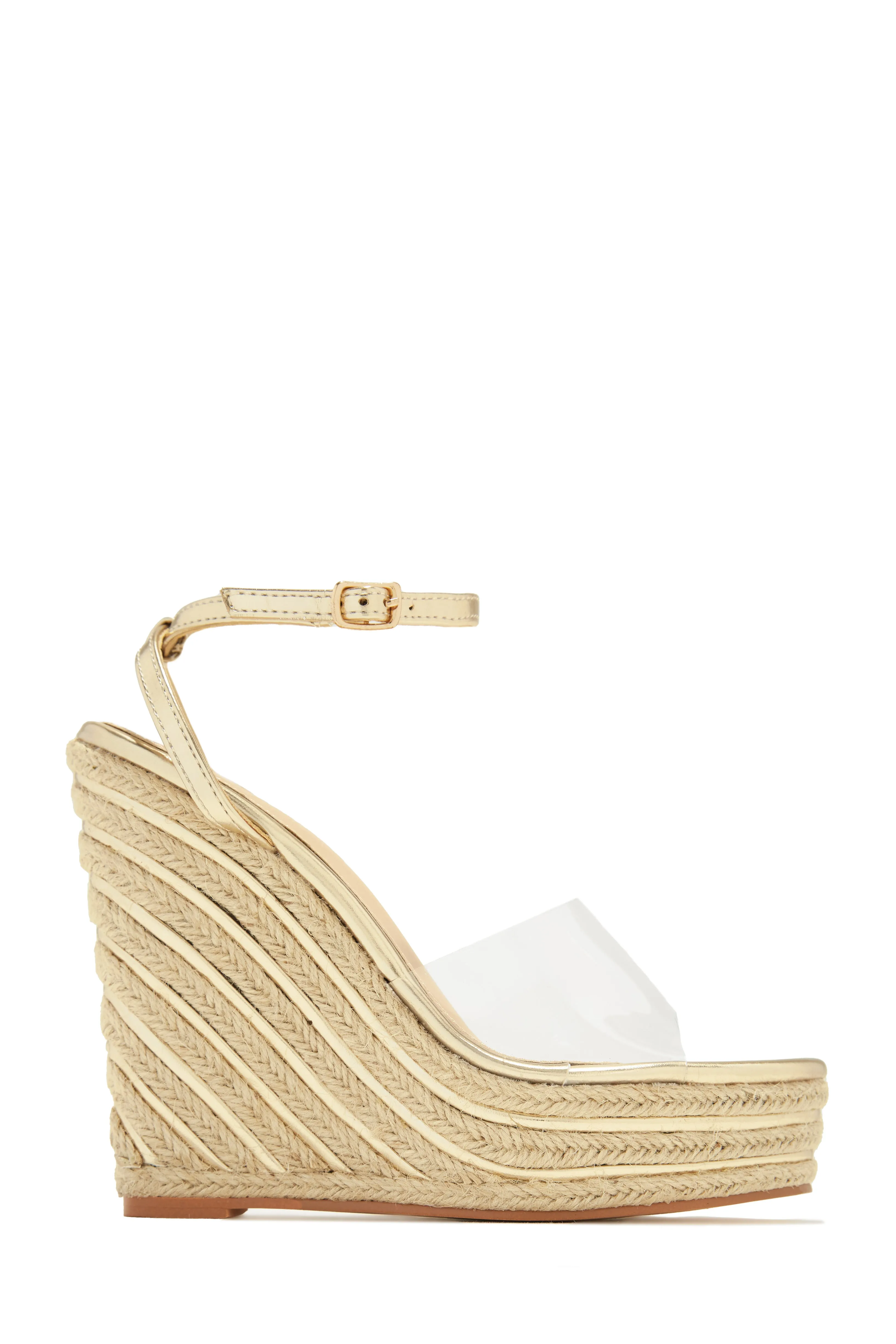 Summer Uniform Platform Espadrille Wedges - White