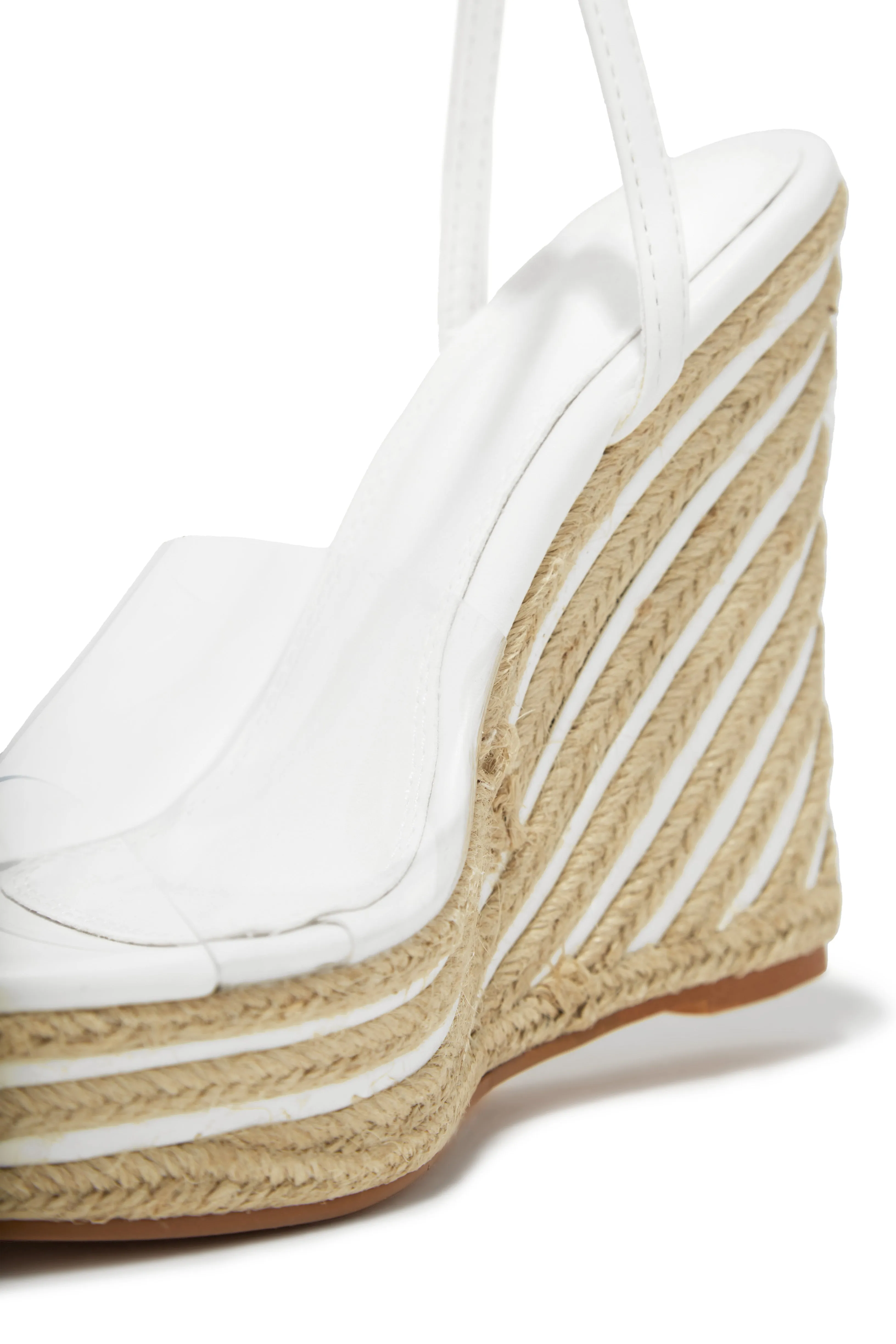 Summer Uniform Platform Espadrille Wedges - White