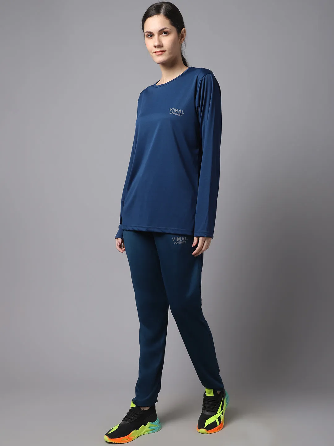 Vimal Jonney Dryfit Lycra Blue Tracksuit for Women