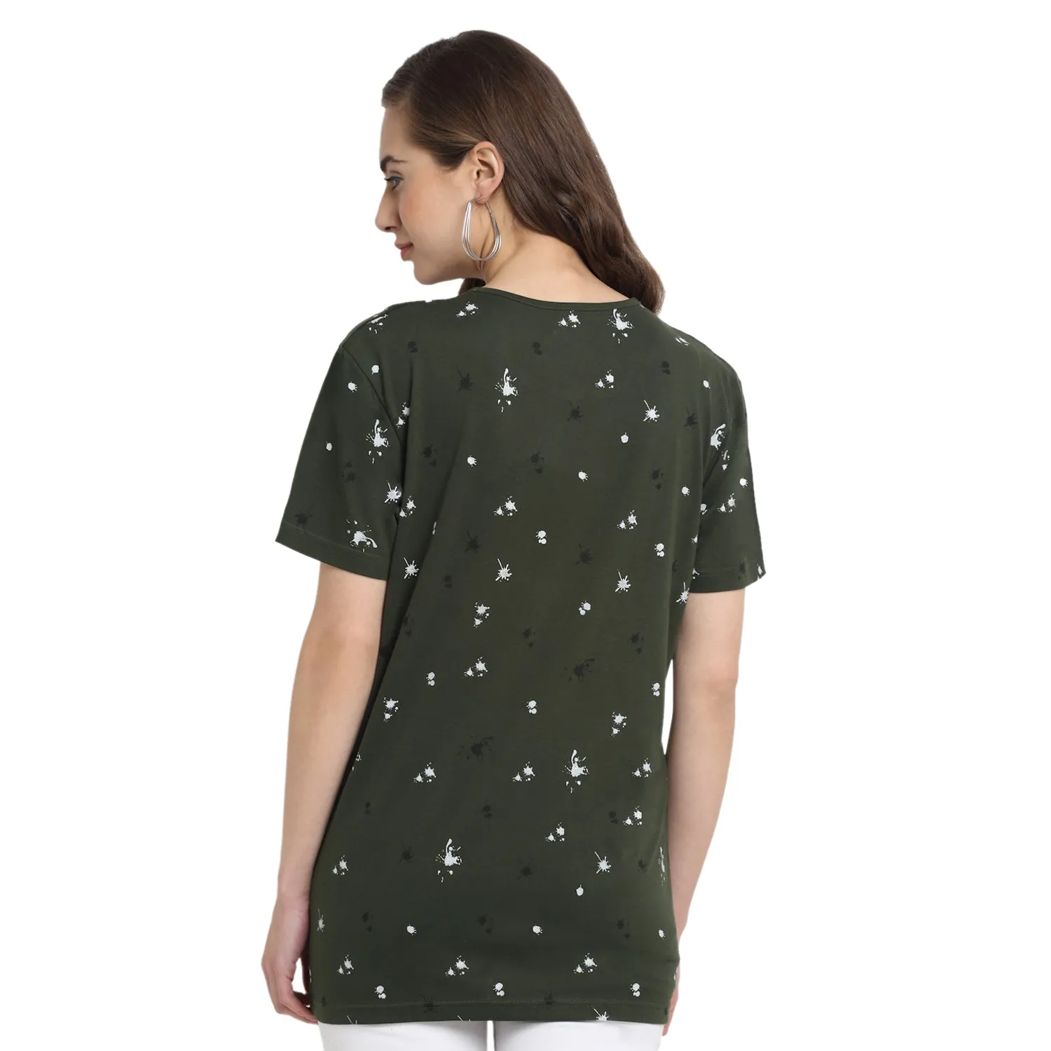 Vimal Jonney Olive Half Sleeve T-shirt For Women's