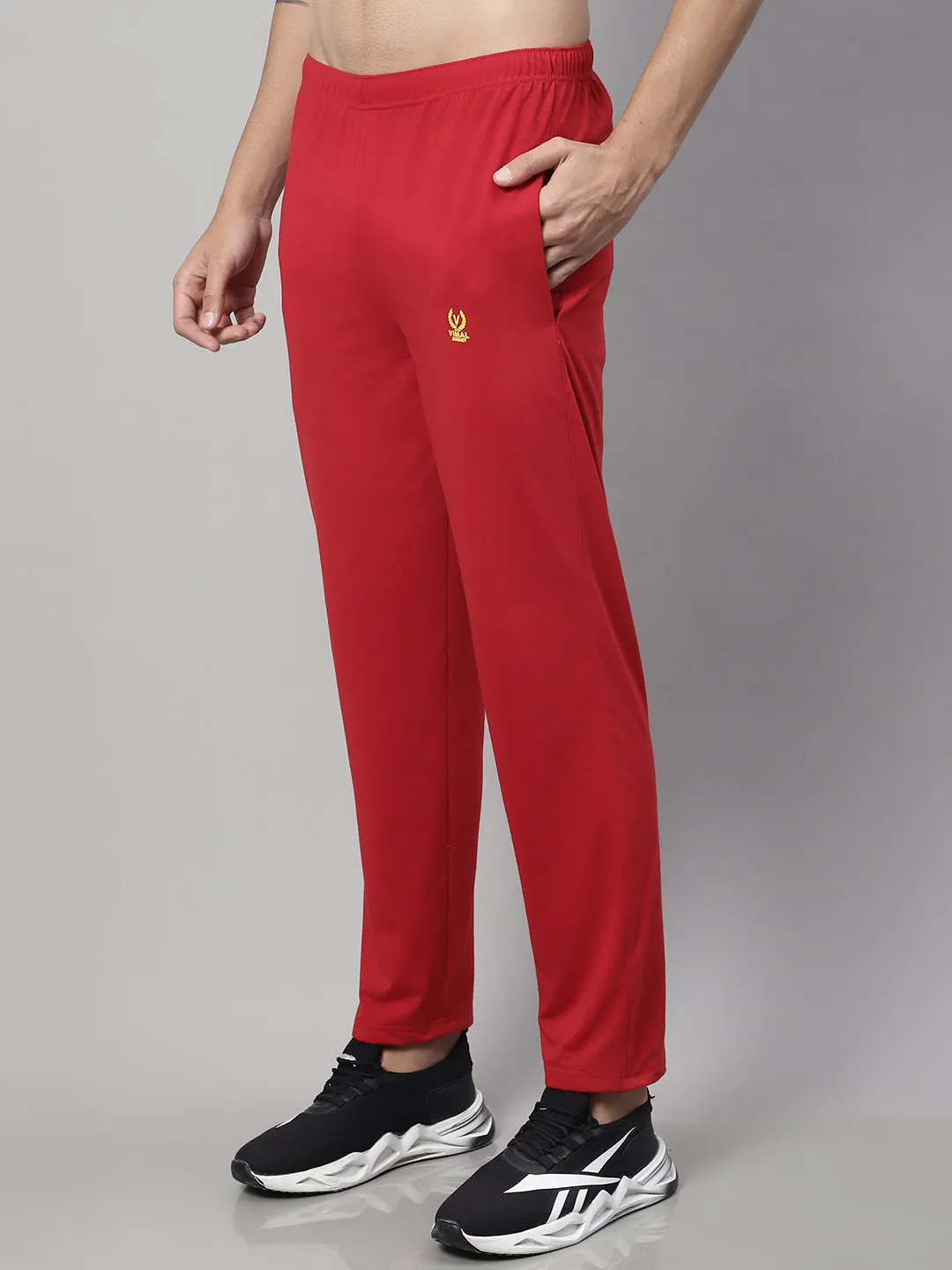 Vimal Jonney Red Regular fit Cotton Trackpant for Men