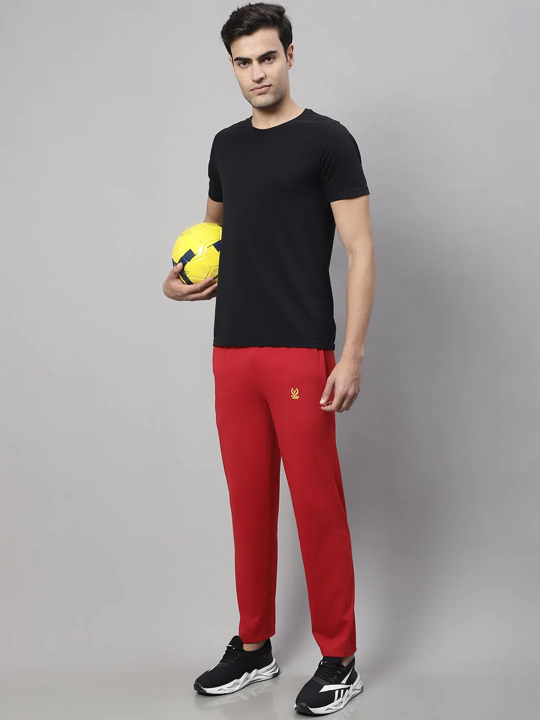 Vimal Jonney Red Regular fit Cotton Trackpant for Men