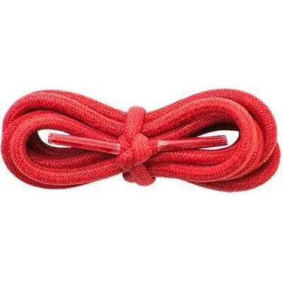 Waxed Cotton 3/16" Round Laces - Red (2 Pair Pack) Shoelaces